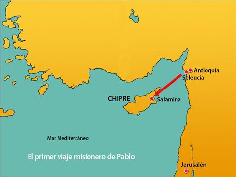 Los misioneros desembarcaron en el puerto de Salamis en la costa oeste. – Número de diapositiva 12