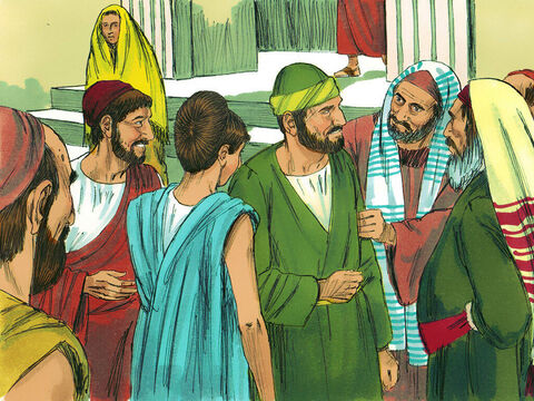 En Éfeso, Pablo entró en la sinagoga y razonó con los judíos. Ellos le pidieron que pase más tiempo con ellos, pero él se negó. Prometió:<br/>–Regresaré si es la voluntad de Dios. – Número de diapositiva 3