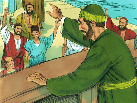 Pablo entonces se subió a un barco dejando a Aquila y Priscila en Éfeso. – Número de diapositiva 4