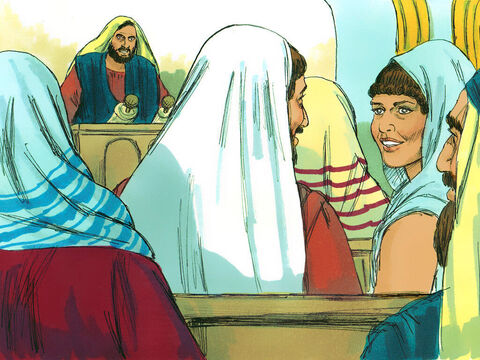 Cuando Priscila y Aquila lo escucharon en la sinagoga, lo invitaron a su casa y le explicaron el camino de Dios más adecuadamente. – Número de diapositiva 7