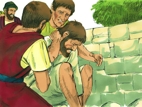 Pero, cuando lo rodearon los discípulos, él se levantó y volvió a entrar en la ciudad. – Número de diapositiva 7