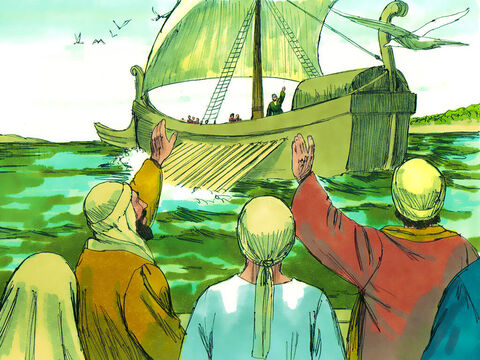 Al terminar las Pascuas Judías, Pablo abordó un barco en Filipo que se dirigía a Troas. – Número de diapositiva 8