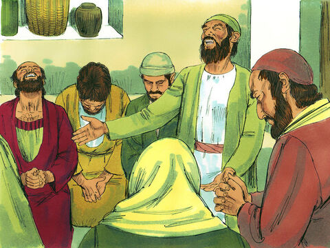 Mientras Pedro estaba en prisión, la iglesia se reunió para rezar por él. – Número de diapositiva 3