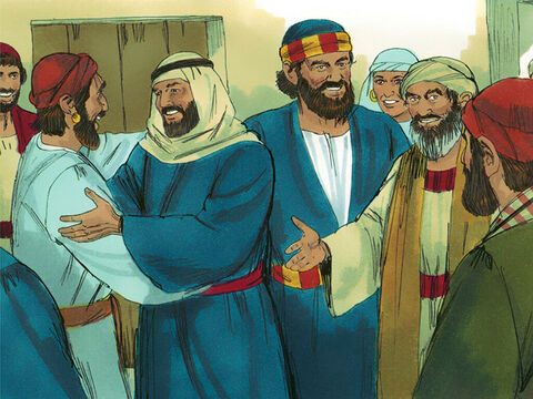 Las noticias de lo que estaba ocurriendo en Samaria pronto llegaron a oídos de los apóstoles en Jerusalén. Pedro y Juan viajaron a Samaria para ver lo que estaba ocurriendo. – Número de diapositiva 7