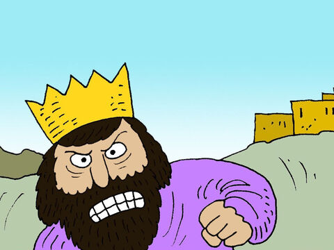 Cuando el rey Acab vio a Elías, se enojó. – Número de diapositiva 14