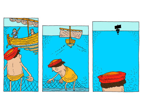 Una tarde tranquila... <br />Una barca se aleja de la costa del lago de Galilea. El agua golpea suavemente las piedras de la orilla. – Número de diapositiva 1
