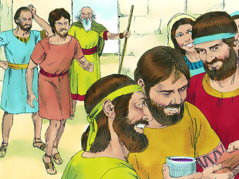 Uno por uno, Jesé trajo a siete de sus hijos ante Samuel. Pero Samuel le dijo:<br/>–No, el Señor no ha elegido a ninguno de ellos. – Número de diapositiva 8