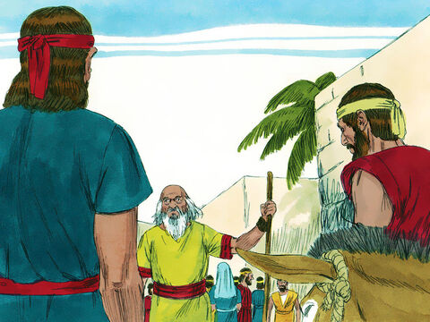 Cuando subieron a la ciudad, se encontraron con Samuel. Él se dirigía al lugar elevado donde adoraba a Dios. – Número de diapositiva 9
