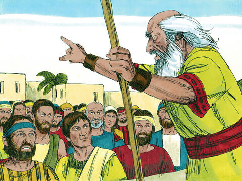 Samuel reunió a las personas de Israel. Echándose a suerte, la tribu de Benjamín fue seleccionada – Número de diapositiva 17