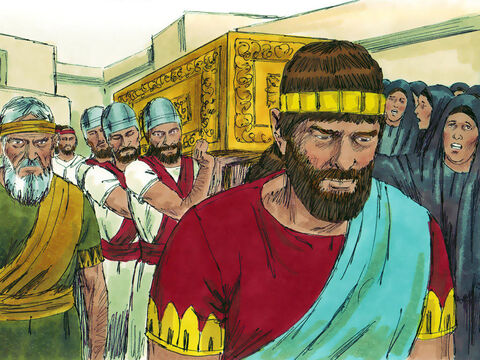 Cuando David murió, fue enterrado en Jerusalén (también conocida como la ciudad de David). Salomón se encargó de aquellos que habían apoyado la rebelión de Adonías y se estableció firmemente como Rey. – Número de diapositiva 14