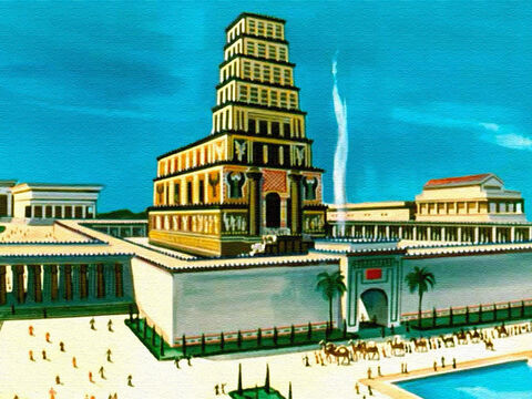 Salomón construyó un magnífico templo para la alabanza y adoración de Dios. También construyó patios y palacios en Jerusalén. Su fama se extendió por todas partes. – Número de diapositiva 21
