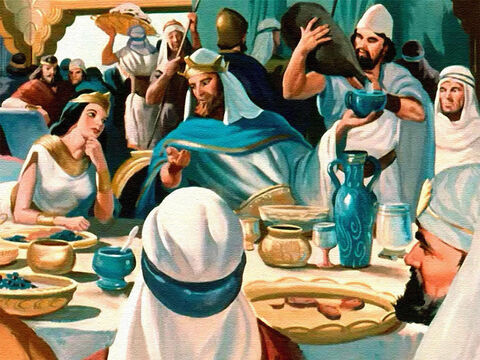 Cuando la reina de Saba se sentó a la mesa de Salomón y le escuchó, se dio cuenta de que su pueblo le amaba  servía porque era un rey sabio y bueno. – Número de diapositiva 25