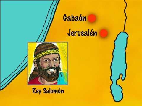 Después de convertirse en Rey, Salomón fue el lugar elevado más importante en Gibeón para ofrecer sacrificio a Dios. – Número de diapositiva 1