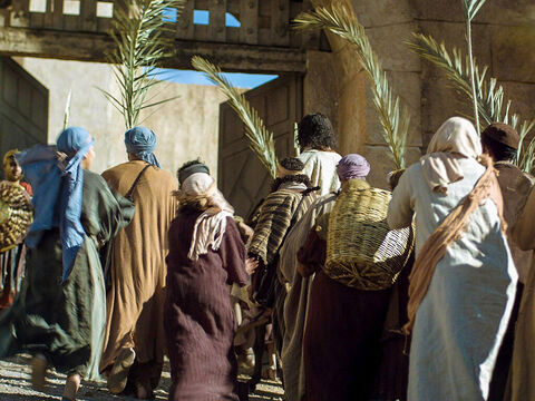 Cuando Jesús entró en la ciudad, la gente se apresuró a averiguar de qué se trataba la algarabía. “¿Quién es éste?", preguntaban. – Número de diapositiva 18