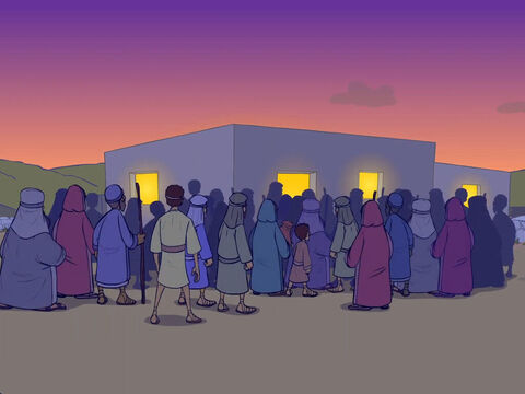 ... llevaron a Jesús a todos los que estaban enfermos y endemoniados. Toda la ciudad se agolpaba ante la puerta. – Número de diapositiva 10