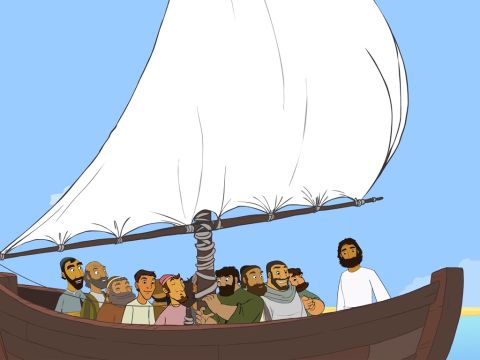 Después que Jesús despidió a la gente, subió a la barca con los discípulos… – Número de diapositiva 17