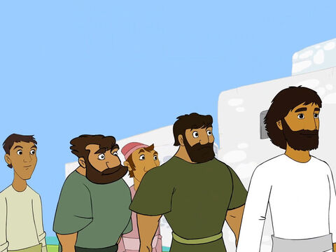 Jesús y sus discípulos fueron al pueblo de Capernaum. – Número de diapositiva 1