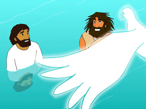 … Vio el cielo abierto y el Espíritu Santo que descendía sobre Él como paloma. – Número de diapositiva 16