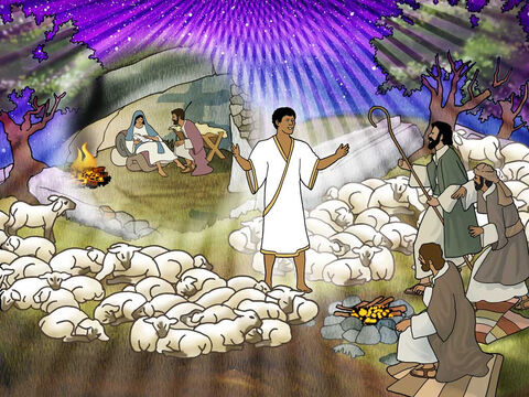 Mas el ángel les dijo: “No temáis, porque he aquí, os traigo buenas nuevas de gran gozo que serán para todo el pueblo; porque os ha nacido hoy, en la ciudad de David, un Salvador, que es Cristo el Señor”. (Lucas 2:10-11, LBLA) – Número de diapositiva 17