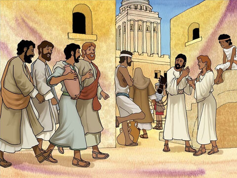 Jesús dijo a Pedro y a Juan que fueran a buscar un lugar para celebrar la Pascua. Le preguntaron: “¿Dónde lo encontramos?” Él les dijo: “Un hombre llevará un jarrón de agua; seguidle a la casa en la que entre”. (Lucas 22:10). – Número de diapositiva 8