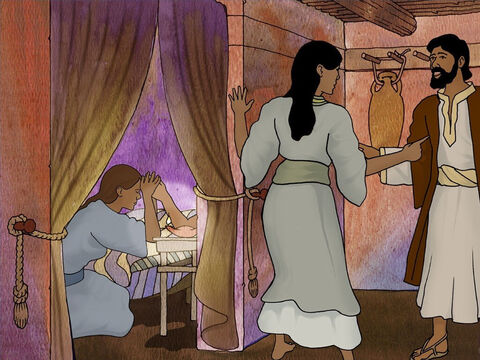 Después de que Jesús se marchara de la casa, el hermano de María y Marta, Lázaro, cayó gravemente enfermo. María y Marta sabían que Jesús podía sanarlo. Decidieron enviar a alguien a buscar a Jesús y pedirle ayuda. – Número de diapositiva 3