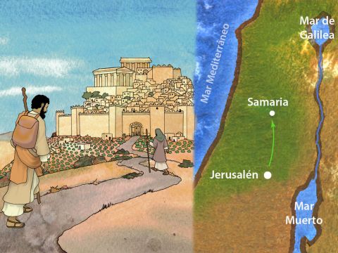 “Y Felipe descendió a la ciudad de Samaria y les predicaba a Cristo. Cuando la gente oía y veía las señales que hacía, escuchaba atentamente y de común acuerdo lo que Felipe decía”.<br/>Hechos 8:5–6<br/>(RVA) – Número de diapositiva 1