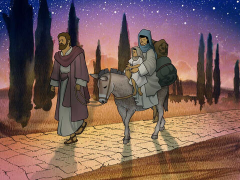Y él, levantándose, tomó de noche al Niño y a su madre, y se trasladó a Egipto; y estuvo allá hasta la muerte de Herodes, para que se cumpliera lo que el Señor habló por medio del profeta, diciendo: De Egipto llamé a mi Hijo. (Mateo 2:14–15, LBLA) – Número de diapositiva 9